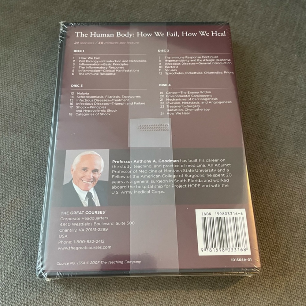 Great Courses The Human Body Prof Goodman DVD + Guidebook New SEALED - Picture 2 of 3